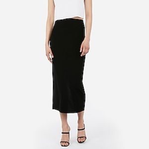 Express high waisted black midi skirt